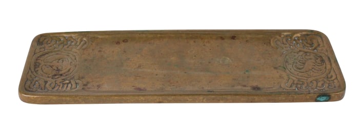 Tiffany Studios Gilt-Bronze Zodiac Pattern Pen Tray