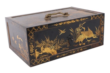 Chinoiserie Decorated Iron Valuables Box