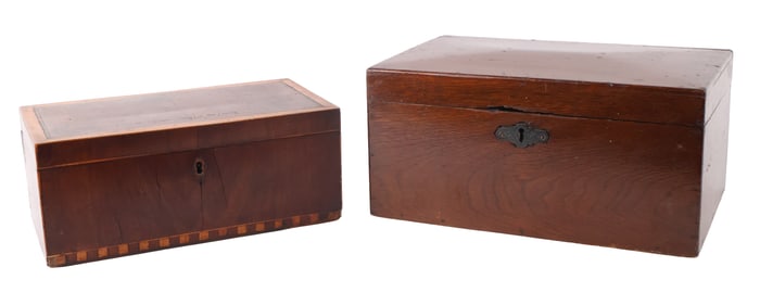 Satinwood Inlaid Mahogany Document Box