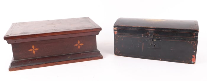 Painted Pine Dome-Top Document Box