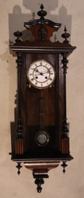 Vienna Part-Ebonized Mahogany Regulator Wall Clock
