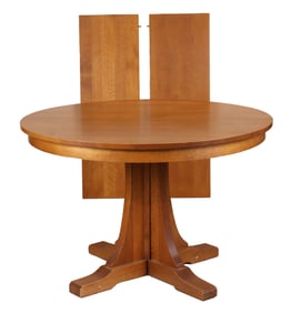 Stickley Oak Circular Dining Table