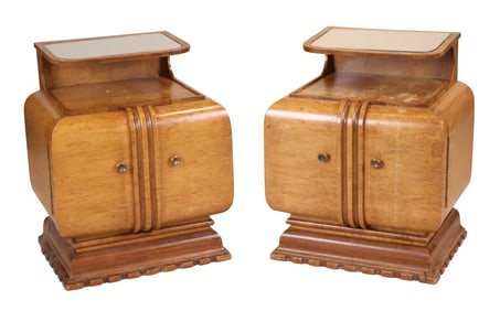 Pair of Art Deco Style Tiered Nightstands