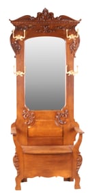 Victorian Carved Oak Hall Tree