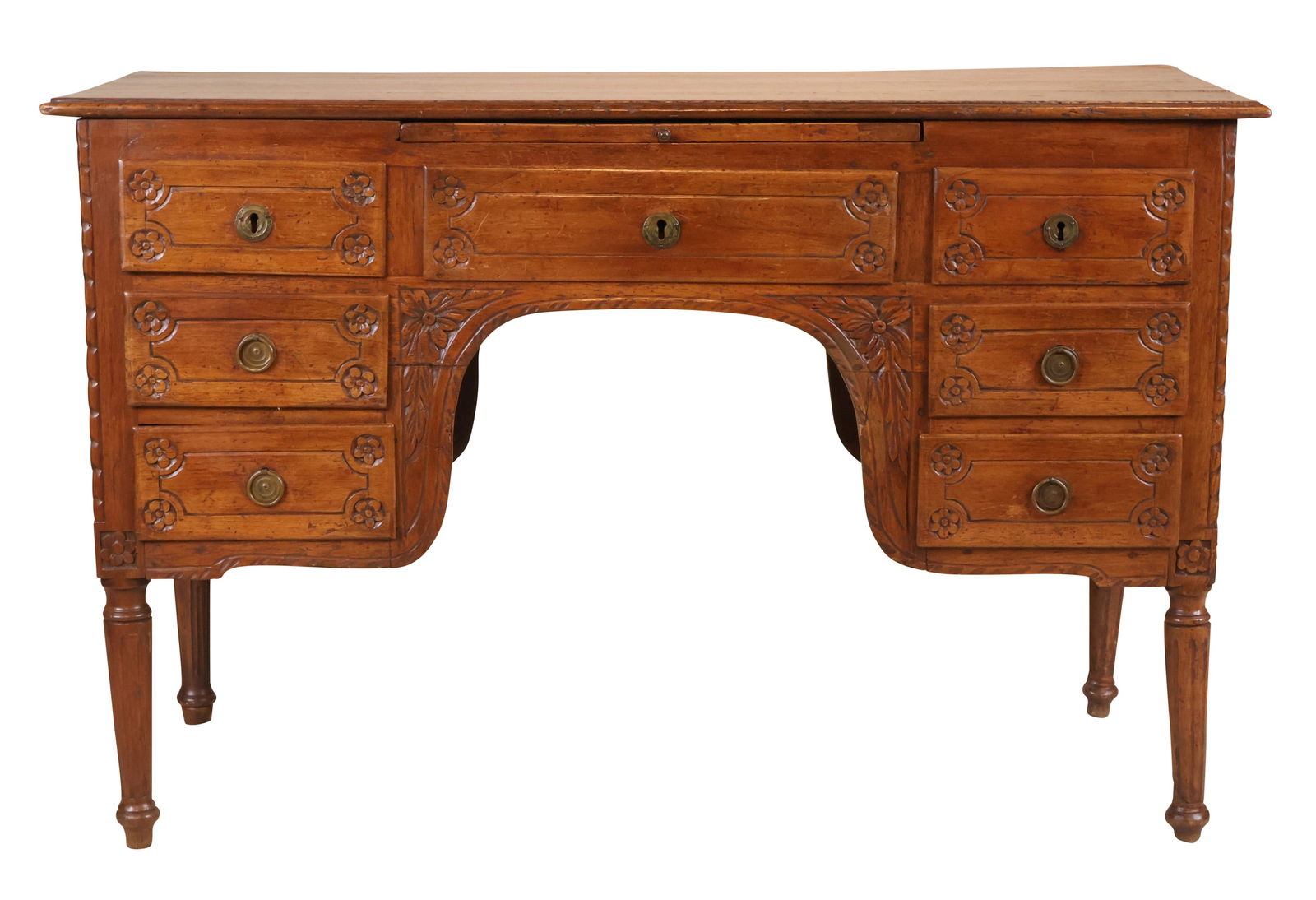 Neoclassical Carved Fruitwood Writing Desk (1 of 11)