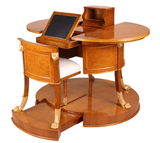 Neoclassical Style Walnut Metamorphic Table Secretaire