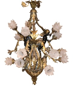 Rococo Style Ormolu Chandelier