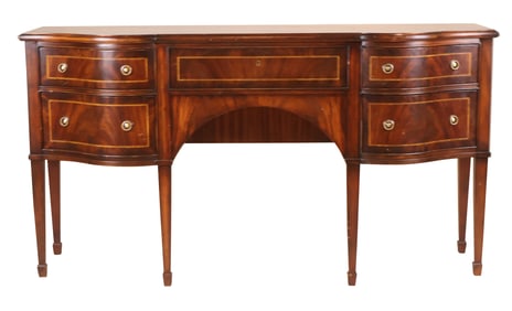 George III Style Inlaid Mahogany Sideboard