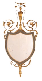 Neoclassical Style Gilt and Green Painted Mirror