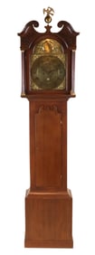 George III Style Oak Tall Cast Clock