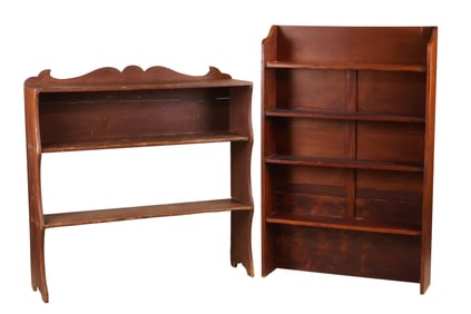 Two Country Painted Wood Bookshelves