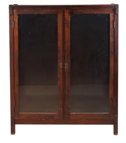 Arts & Craft Style Oak Glass Door Bookcase