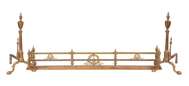 Pair of Federal Cast Brass Andirons