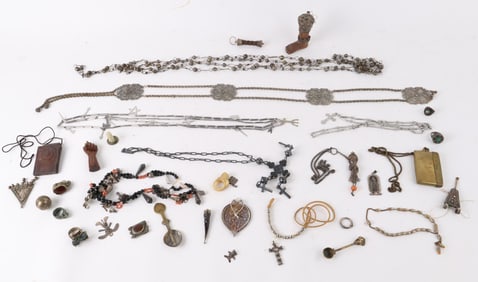 Large Group of Silver-Mounted Ethnographic Items