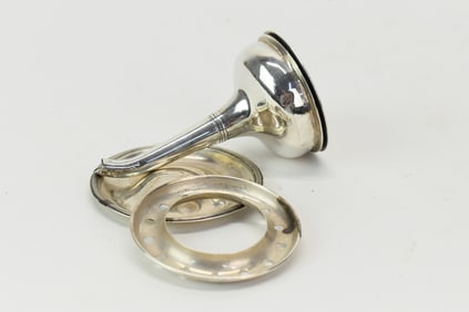 Antique Silver Wine Funnel and Stand