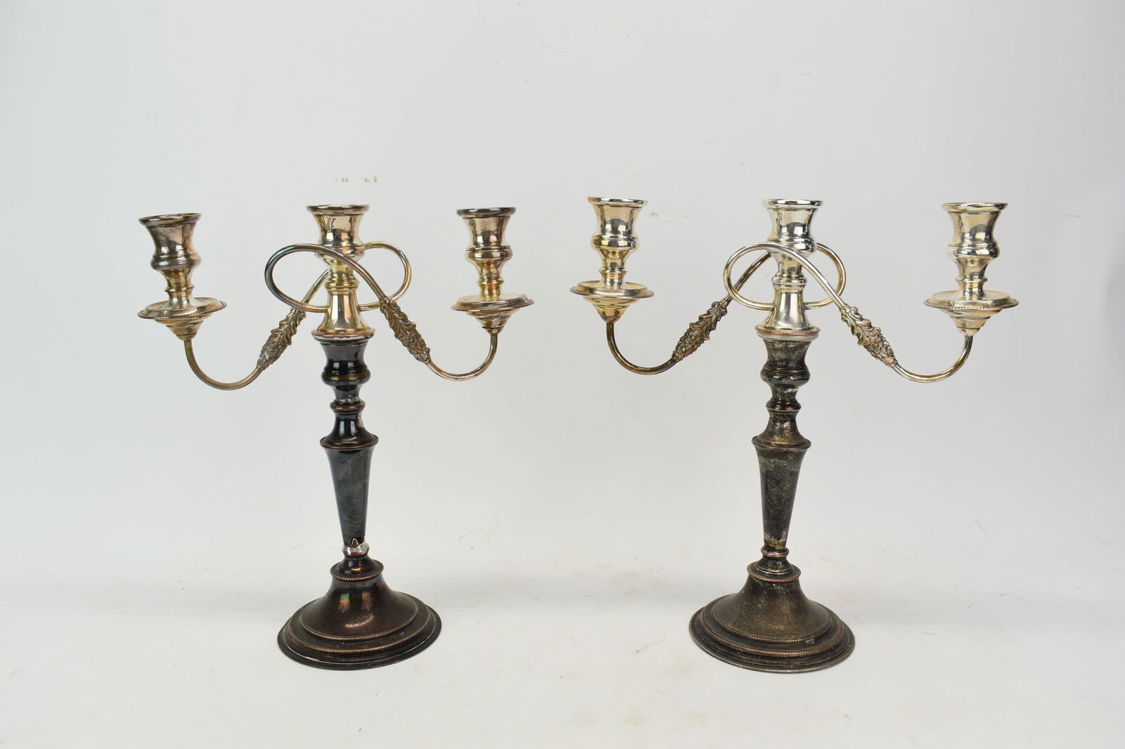 Pair of Silver Plated Three Light Candelabrum's (1 of 10)