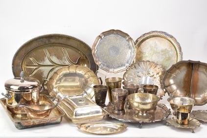 Large Group of Assorted Silver Plated Table Articles