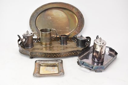 Three Silver Plated Serving Trays