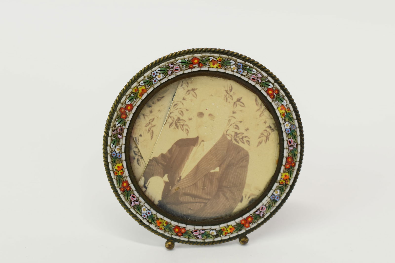 Vintage Micro Mosaic Circular Picture Frame (1 of 4)