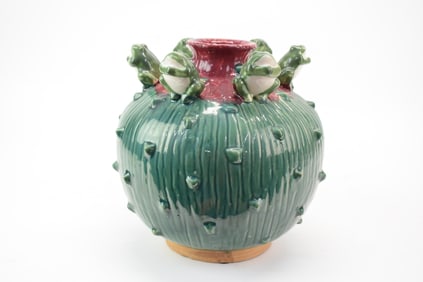 Modern Frog Decorated Vase