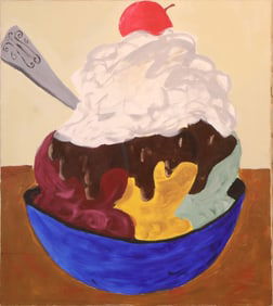 Bowl of Ice Cream, Acrylic on Canvas