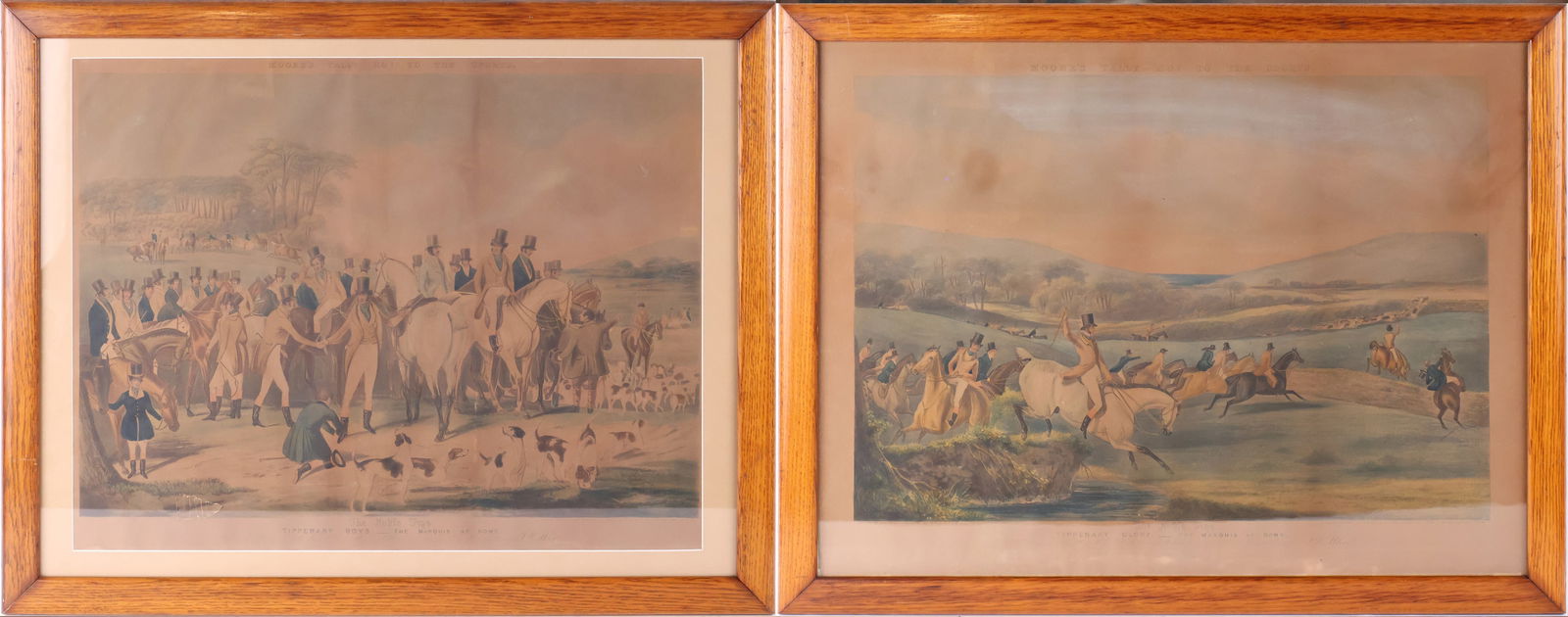 Two Framed Chromolithographs "Moore's Tally Ho! To the Sports" (1 of 17)