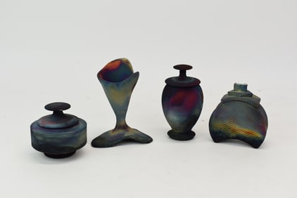 Four Raku Risak Pottery Table Articles