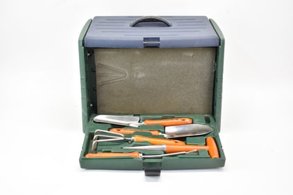 Vintage Brookstone Garden Seat and Tools