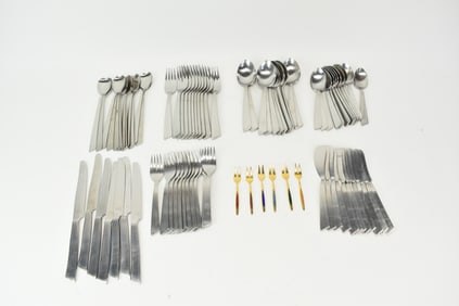 Modern Set of Manubelge Stainless Steel Flatware
