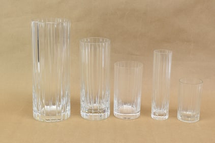 Three Baccarat Ribbed Vases