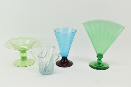 Four Handblown Glass Table Articles