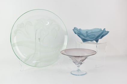 Group of Three Modern Art Glass Pieces