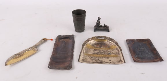 Collection of Stamped Metal Souvenirs