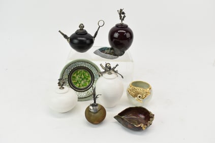 Group of Assorted Richella Robinson Raku Pottery Table Articles