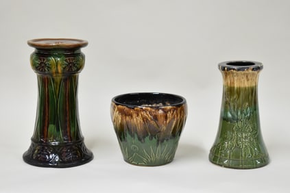 Two Vintage Weller Style Pedestals