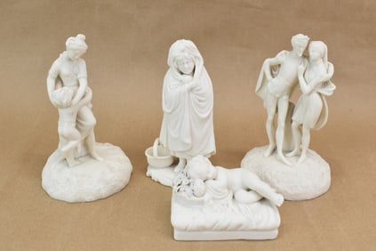 Two Royal Worcester Parian Figural Groups