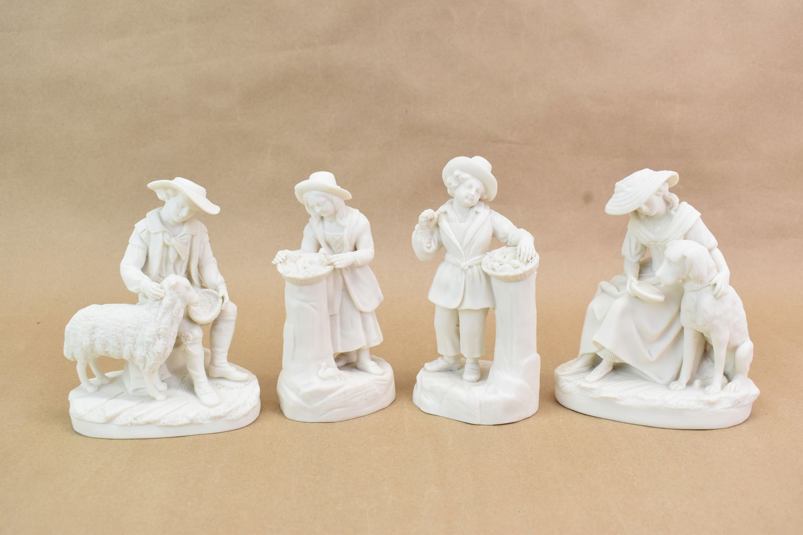 Group of Four Assorted Parian Figural Groups (1 of 16)