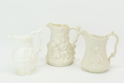 Antique Parianware Pitcher of Mother and Daughter