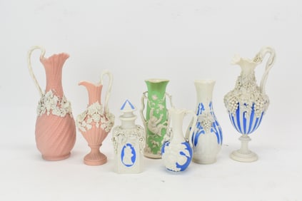 Group of Assorted Parian Vases and Pitchers