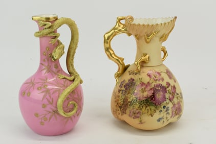 Royal Worcester Dragon Handled Pitcher