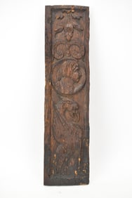 Antique Continental Carved Architectural Panel