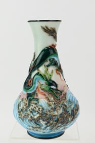 Japanese Cloisonne Enamel Vase Featuring a Dragon