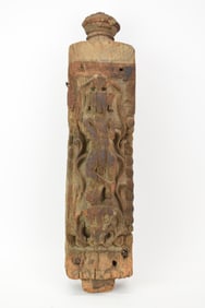 Antique Wooden Carved Architectural Element of Deity