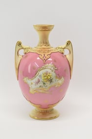 Royal Worcester Double-Handled Porcelain Vase