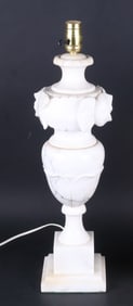 Carved Alabaster Table Lamp