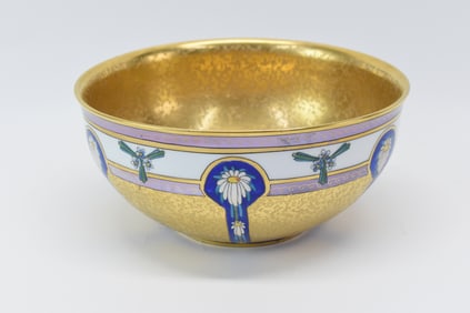 Robert Hessler Designed Pickard Encrusted Linear Center Bowl
