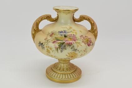 Royal Worcester Double-Handled Porcelain Vase