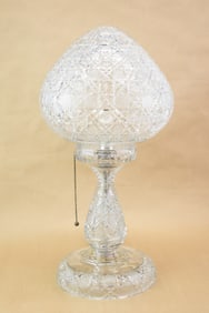 Antique Brilliant Cut Glass Table Lamp