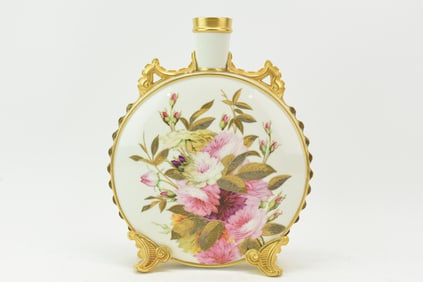 Royal Worcester Floral and Gilt Decorated Vase