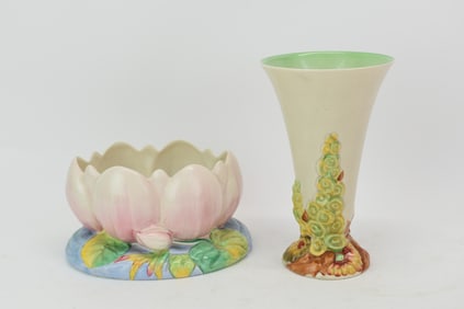 Vintage Clarence Cliff Tall Vase
